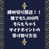 「締め切り間近！！誰でも5,000円もらえちゃうマイナポイントの受け取り方法」